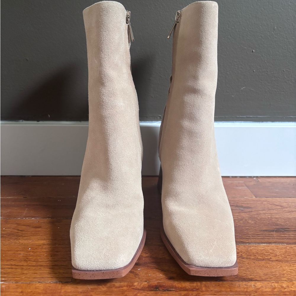 Sam Edelman Ivette Suede Square-Toe Ankle Bootie